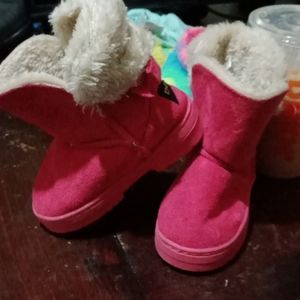 Pink Bebe kids fluffy boots